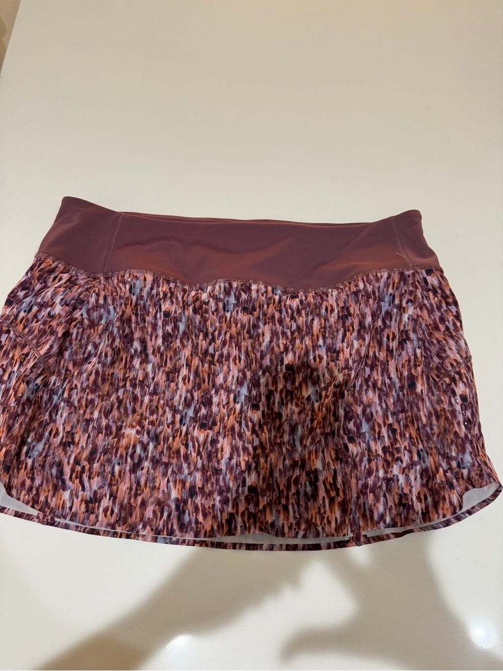 Athleta Maroon Printed Athletic Skort